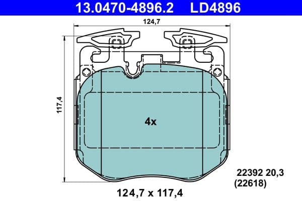 set placute frana,frana disc ATE Ceramic 13.0470-4896.2