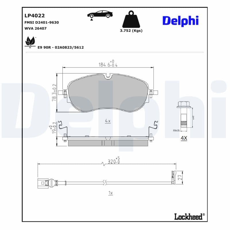 set placute frana,frana disc DELPHI LP4022