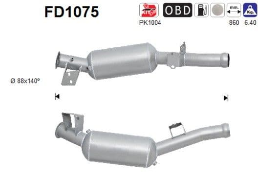 Filtru funingine/particule, sist.de esapament AS-PL FD1075