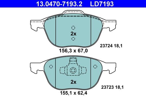 set placute frana,frana disc ATE Ceramic 13.0470-7193.2