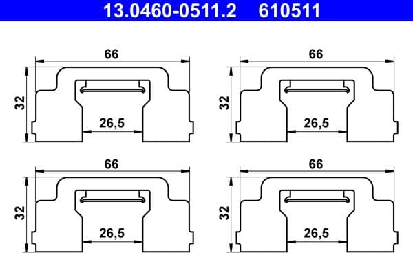 Set accesorii, placute frana ATE 13.0460-0511.2