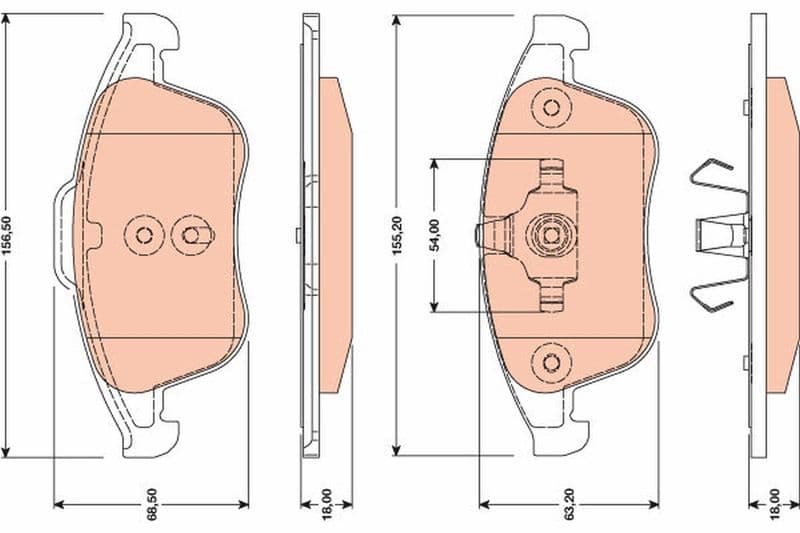 set placute frana,frana disc TRW GDB1788