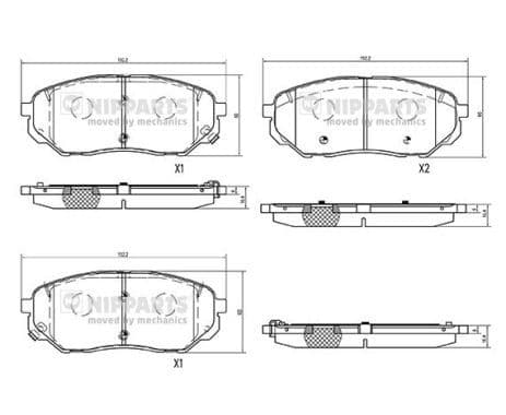 set placute frana,frana disc NIPPARTS N3600335