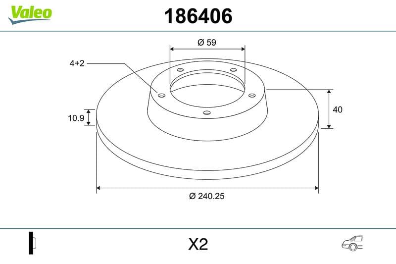 Disc frana VALEO 186406