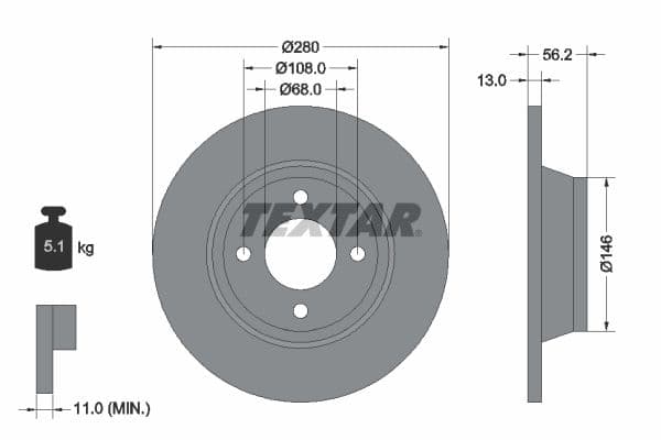 Disc frana TEXTAR 92060400