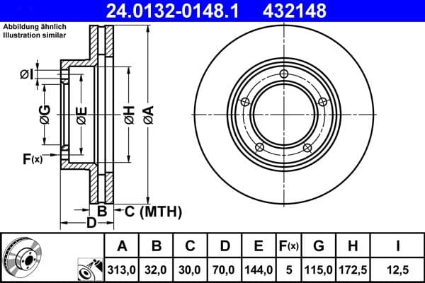 Disc frana ATE 24.0132-0148.1