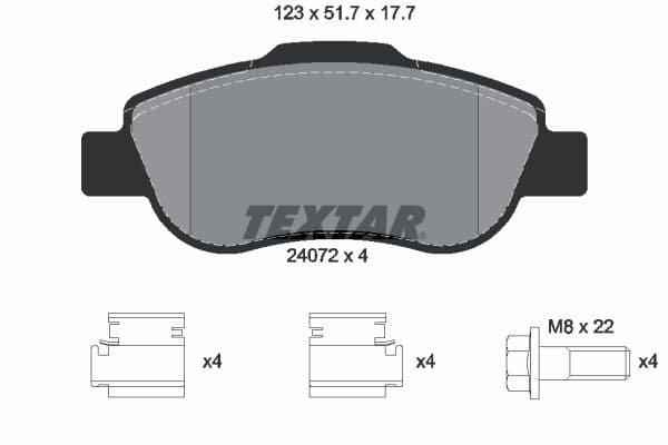set placute frana,frana disc TEXTAR Q+ 2407201