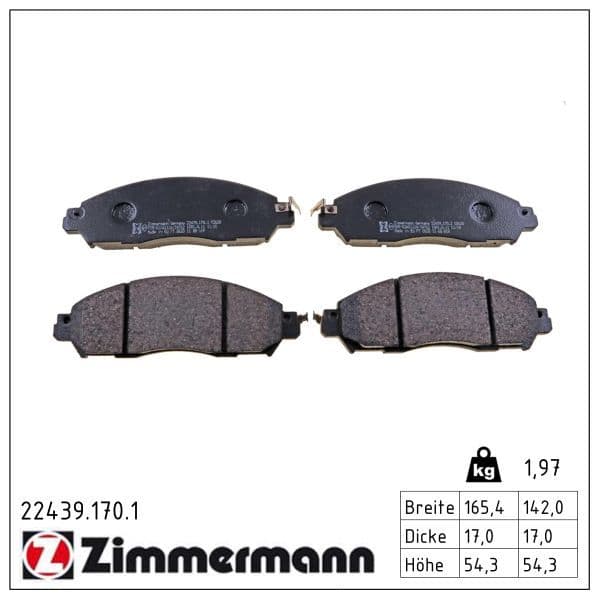 set placute frana,frana disc ZIMMERMANN 22439.170.1