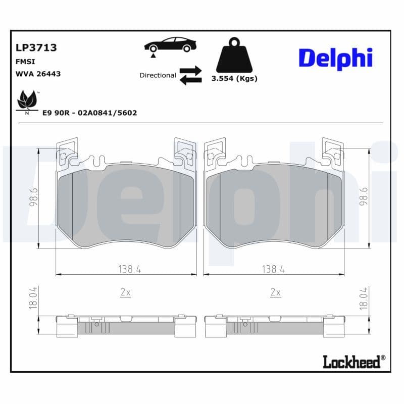 set placute frana,frana disc DELPHI LP3713