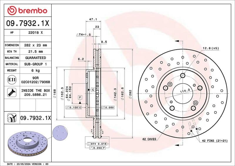 Disc frana BREMBO 09.7932.1X