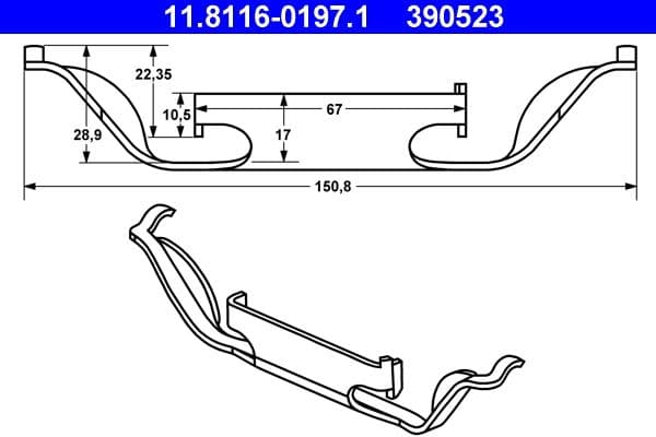 Arc, etrier frana ATE 11.8116-0197.1