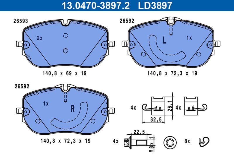 set placute frana,frana disc ATE Ceramic 13.0470-3897.2