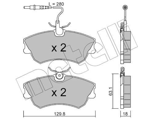 set placute frana,frana disc METELLI 22-0222-0