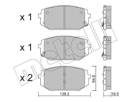 set placute frana,frana disc METELLI 22-1361-0