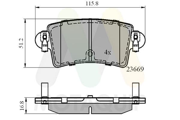 set placute frana,frana disc MOTAQUIP LVXL1121