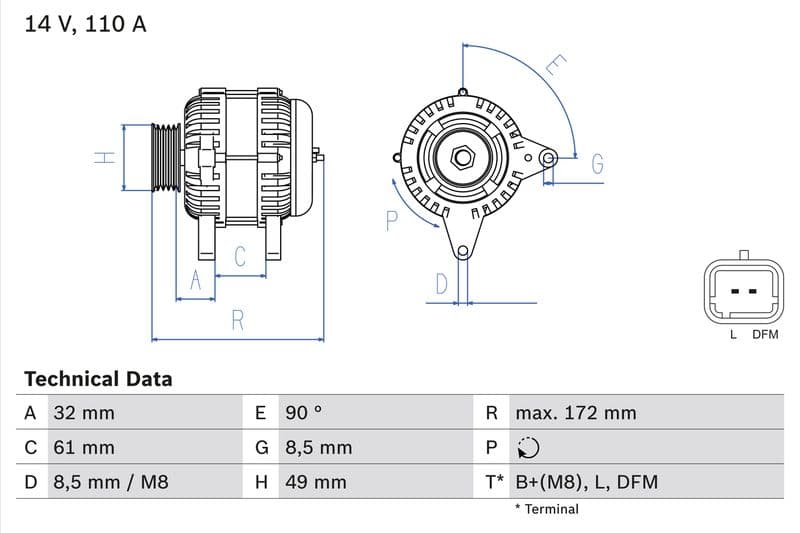 Generator / Alternator BOSCH 0 986 080 330
