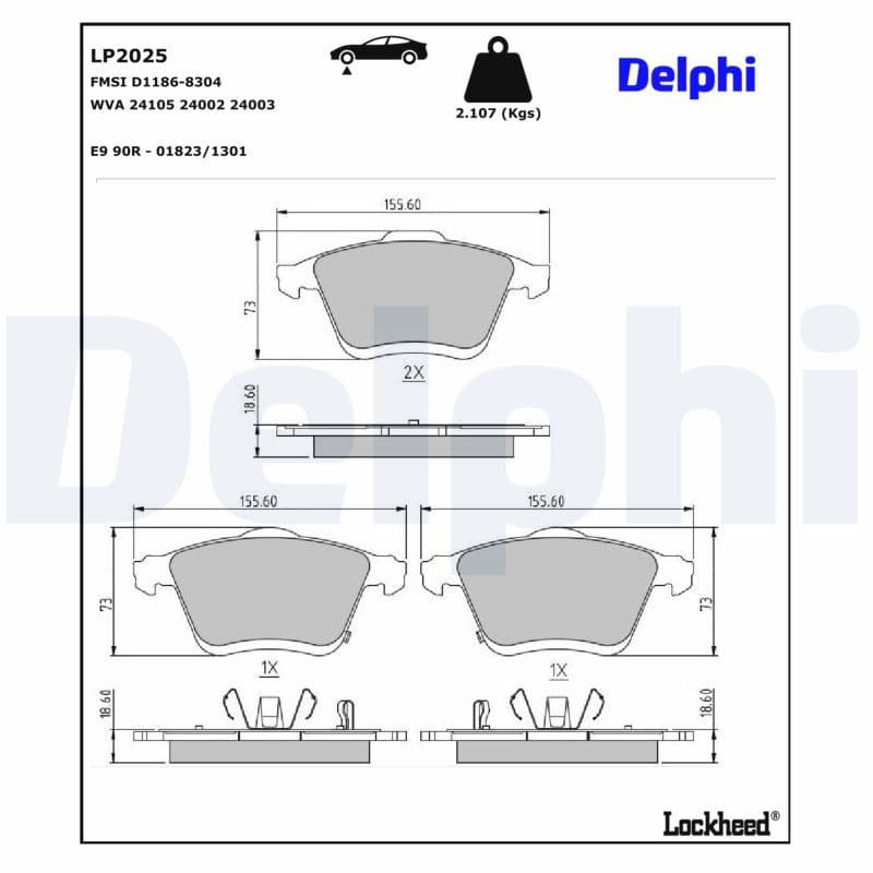 set placute frana,frana disc DELPHI LP2025