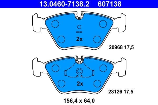 set placute frana,frana disc ATE 13.0460-7138.2