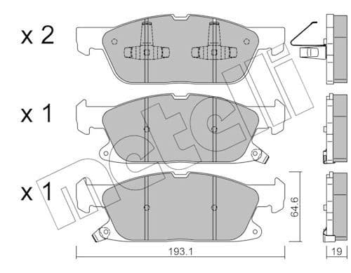 set placute frana,frana disc METELLI 22-1117-0