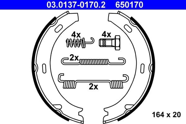 Set saboti frana, frana de mana ATE 03.0137-0170.2