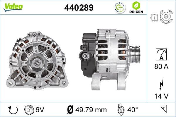 Generator / Alternator VALEO RE-GEN REMANUFACTURED 440289
