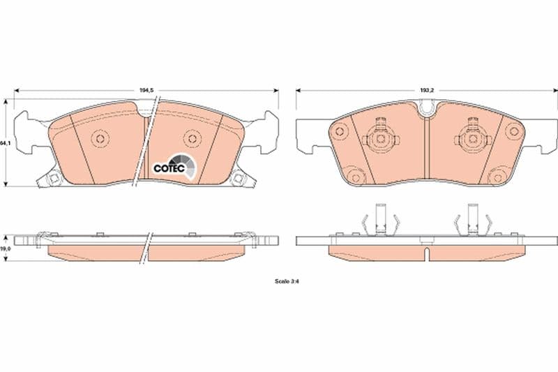 set placute frana,frana disc TRW COTEC GDB4603