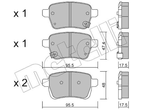 set placute frana,frana disc METELLI 22-1012-0
