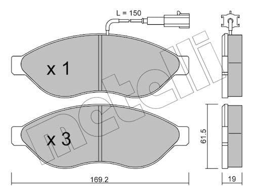 set placute frana,frana disc METELLI 22-0708-0