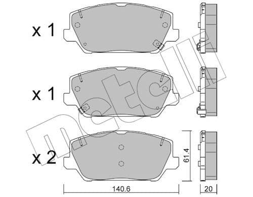set placute frana,frana disc METELLI 22-1241-0