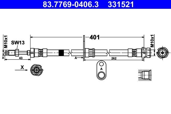 Furtun frana ATE 83.7769-0406.3
