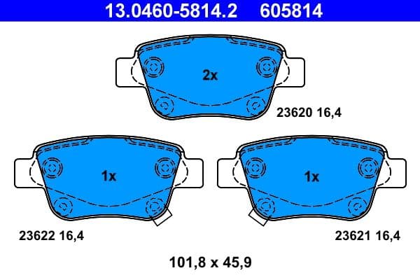 set placute frana,frana disc ATE 13.0460-5814.2
