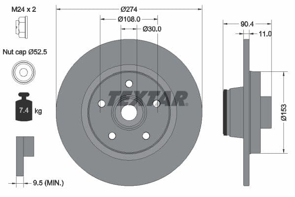 Disc frana TEXTAR PRO 92196203