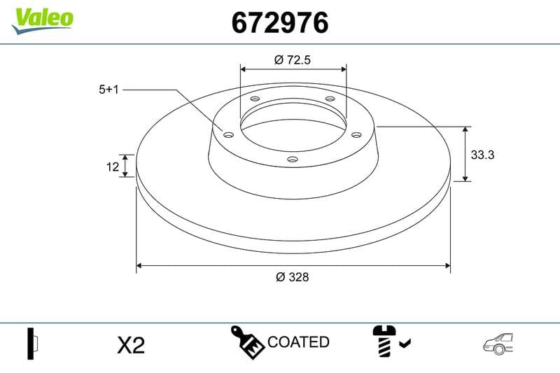 Disc frana VALEO COATED 672976