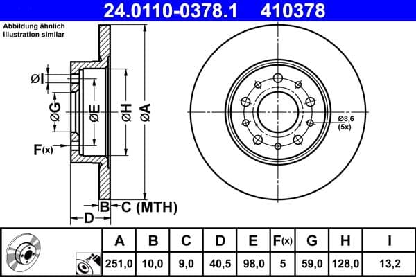 Disc frana ATE 24.0110-0378.1