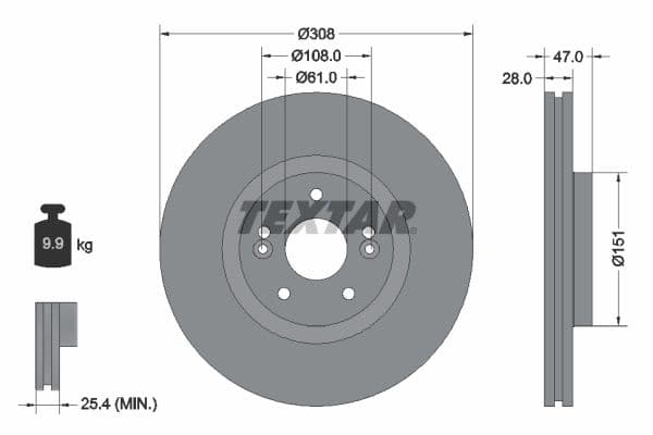 Disc frana TEXTAR 92157700