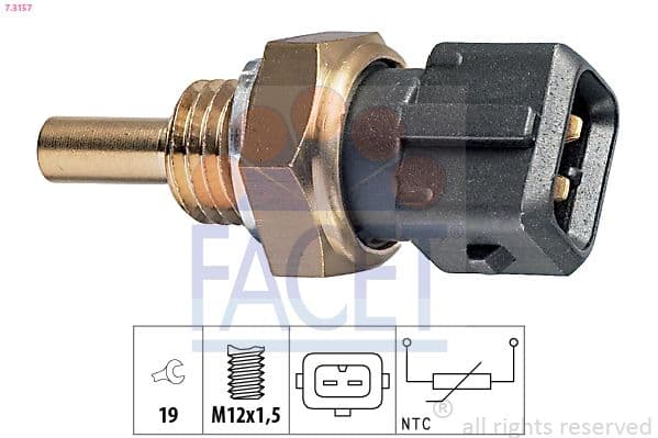 senzor,temperatura lichid de racire FACET Made in Italy - OE Equivalent 7.3157