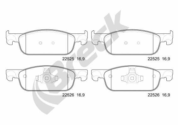 set placute frana,frana disc BRECK 22525 00 702 00
