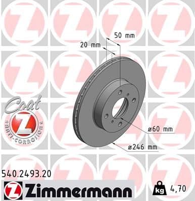Disc frana ZIMMERMANN COAT Z 540.2493.20