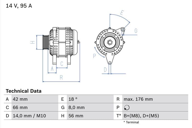 Generator / Alternator BOSCH 0 986 038 791