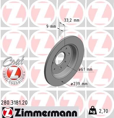 Disc frana ZIMMERMANN COAT Z 280.3181.20