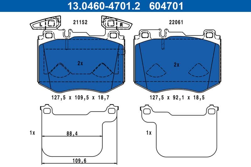 set placute frana,frana disc ATE 13.0460-4701.2