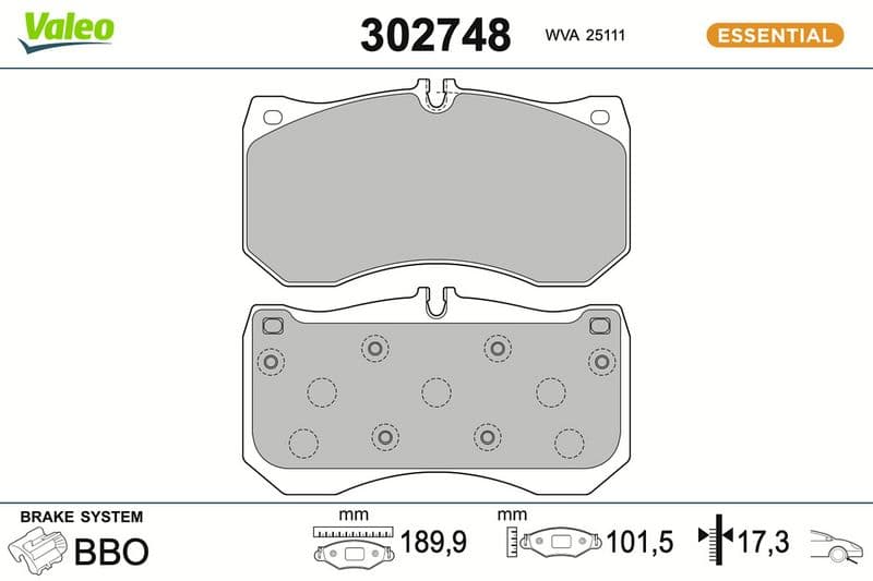 set placute frana,frana disc VALEO 302748