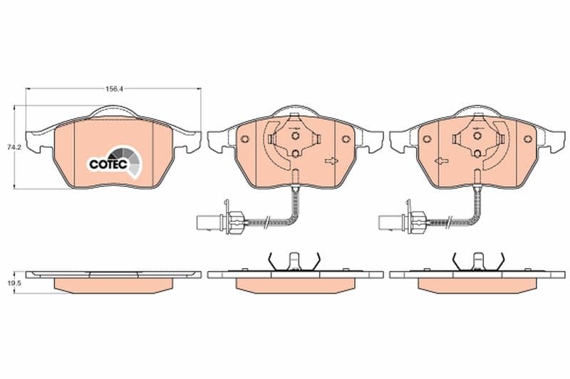 set placute frana,frana disc TRW COTEC GDB1307