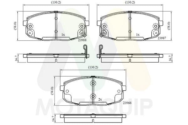 set placute frana,frana disc MOTAQUIP LVXL1200