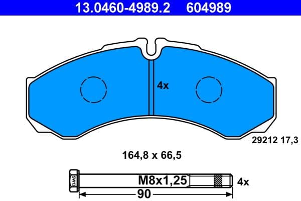 set placute frana,frana disc ATE 13.0460-4989.2