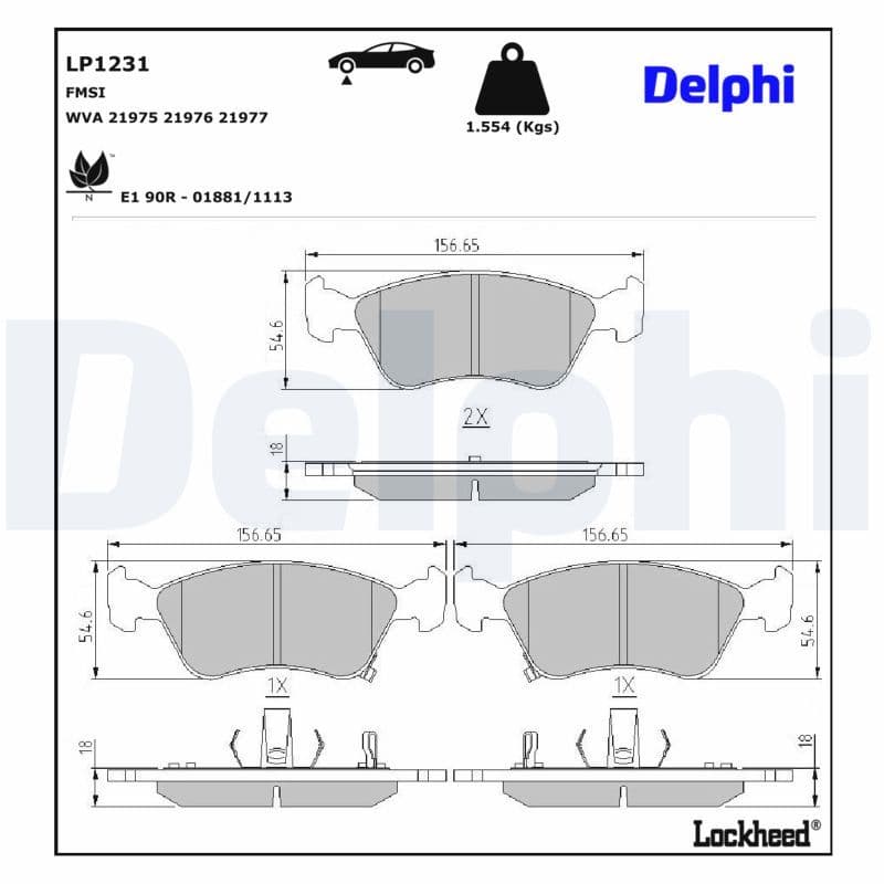 set placute frana,frana disc DELPHI LP1231