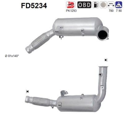 Filtru funingine/particule, sist.de esapament AS-PL FD5234