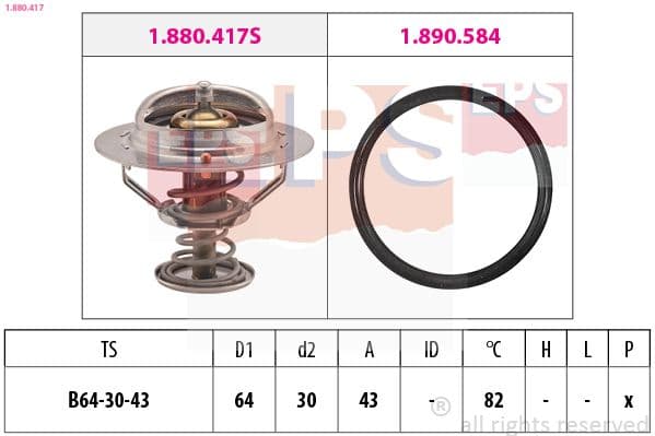 termostat,lichid racire EPS Made in Italy - OE Equivalent 1.880.417