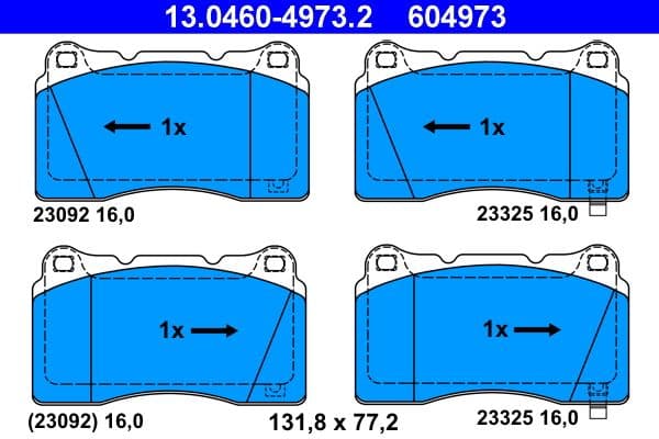 set placute frana,frana disc ATE 13.0460-4973.2