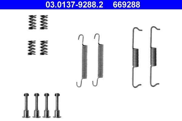 set accesorii, saboti frana parcare ATE 03.0137-9288.2